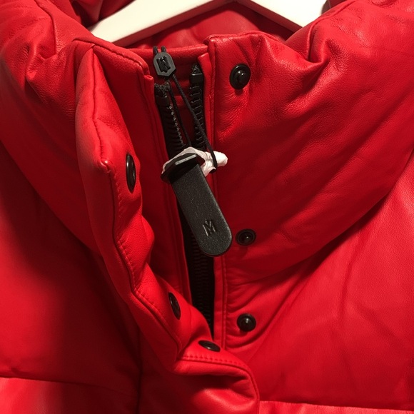 🔥🔥🔥SOLD! MACKAGE   BAILEY-DL RED LEATHER  DOWN FILLED PUFFER/BOMBER SIZE L🔥🔥🔥 - Picture 10 of 12